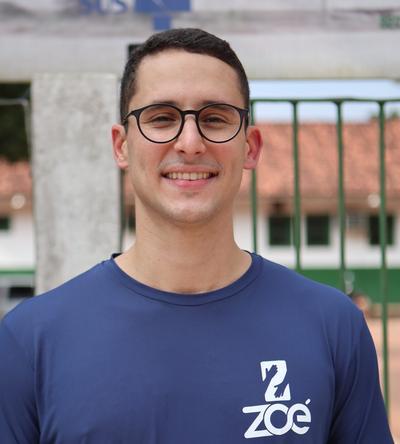 Retrato de Rodolfo Queiroz De Sousa, que é um voluntário da ONG Zoé.